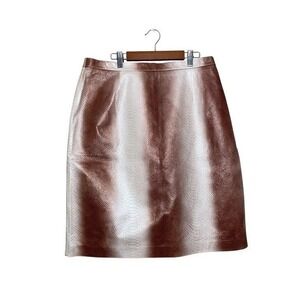 Jerry Lewis Ombre Leather Skirt Reptile Embossed Classic Luxuries Size 14